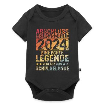 Grundschule - Eine Legende Grundschule Abschluss 2 - Baby Premium Kurzarmbody - Schwarz - Vorne