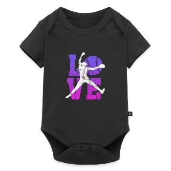Softball - Baby Premium Kurzarmbody - Schwarz - Vorne