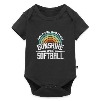 Fille de softball - Body à manches courtes Premium Bébé - noir - Devant