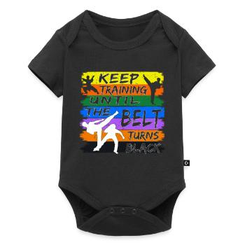 Keep training until your belt turns black - Baby Premium short-sleeve bodysuit - black - Front