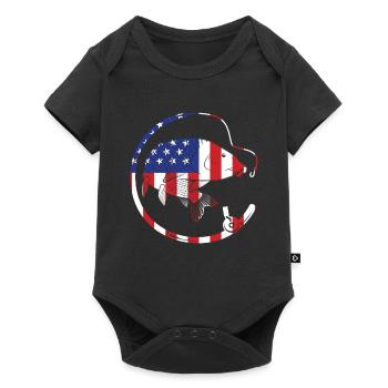 Fisherman USA Flag Patriotic American - Body à manches courtes Premium Bébé - noir - Devant
