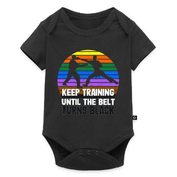 Keep training until your belt turns black - Baby Premium short-sleeve bodysuit - black - Front
