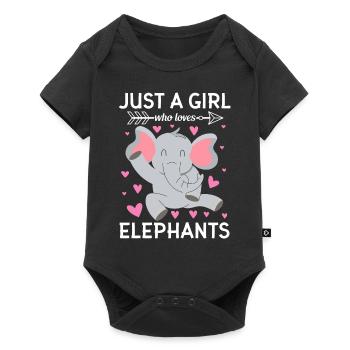 Juste une fille qui aime les éléphants - Body à manches courtes Premium Bébé - noir - Devant