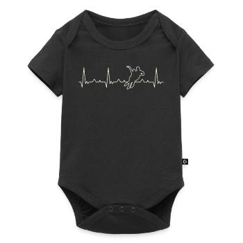 Figure Skating Ice Dance Couple. Heart. Love. EKG - Baby Premium short-sleeve bodysuit - black - Front