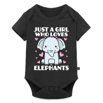 Just a girl who loves elephants - Baby Premium short-sleeve bodysuit - black - Front