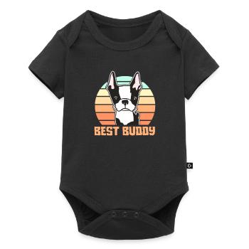 Boston Terrier Dog Dogs Dog Lovers Cadeau - Body à manches courtes Premium Bébé - noir - Devant