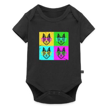 Boston Terrier Dog Dogs Dog Lovers Cadeau - Body à manches courtes Premium Bébé - noir - Devant