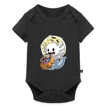 31.10. Geist Axotlotl Halloween - Baby Premium Kurzarmbody - Schwarz - Vorne