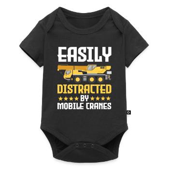 Drôle de grutier mobile - Body à manches courtes Premium Bébé - noir - Devant