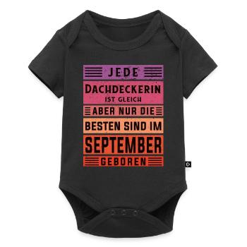 Handwerker Geburtstag September geboren - Baby Premium Kurzarmbody - Schwarz - Vorne