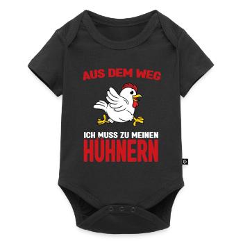 Aus dem weg - ich muss zu meinen Hühnern - Baby Premium Kurzarmbody - Schwarz - Vorne