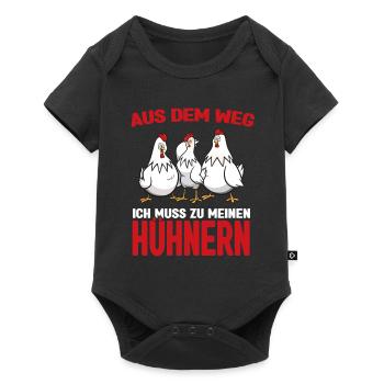 Aus dem weg - ich muss zu meinen Hühnern - Baby Premium Kurzarmbody - Schwarz - Vorne