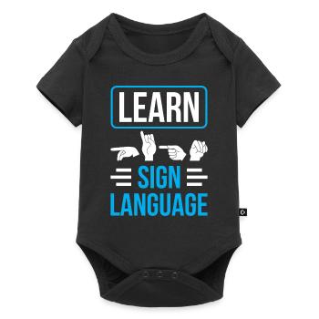 Learning Sign Language Gestures Sign Awareness - Baby Premium short-sleeve bodysuit - black - Front