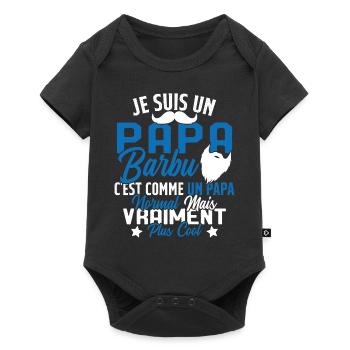 Papa Barbu Humour Cadeau Fête des Pères - Body à manches courtes Premium Bébé - noir - Devant