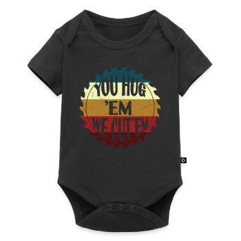 You Hug Em We Cut Em - Baby Premium short-sleeve bodysuit - black - Front