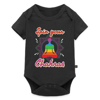Spin Your Chakras - Baby Premium short-sleeve bodysuit - black - Front