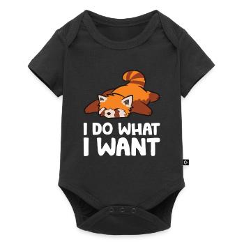 Red Panda Sleeping Tired I Do What I Want Lazy - Baby Premium short-sleeve bodysuit - black - Front