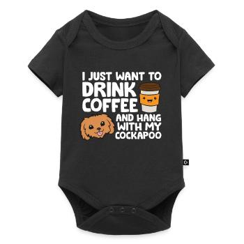 Je veux juste boire du café et avec mon cacatoès - Body à manches courtes Premium Bébé - noir - Devant