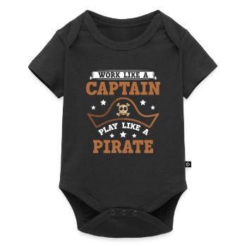 Work like a captain, play like a - Baby Premium short-sleeve bodysuit - black - Front