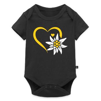 Edelweiss Flower Mountain Edelweiss Flowers - Edelwe - Baby Premium short-sleeve bodysuit - black - Front