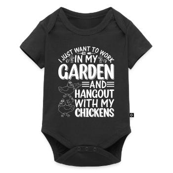 Jardinier de poulet - Jardinier Éleveur de poulets - Body à manches courtes Premium Bébé - noir - Devant