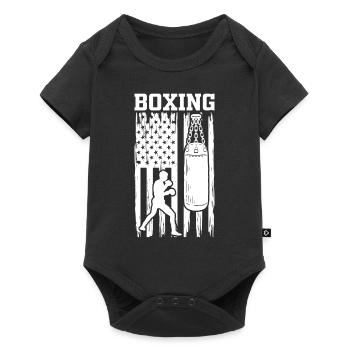 Boxing America Flag Boxing Fighter - Martial Arts - Baby Premium short-sleeve bodysuit - black - Front