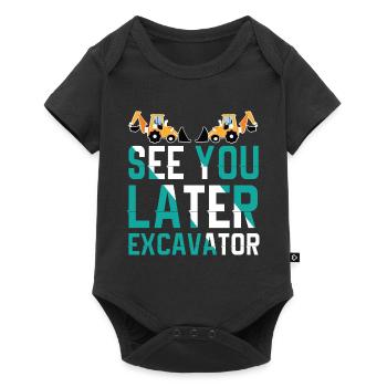 A plus tard Digger Drôle de petit garçon - Body à manches courtes Premium Bébé - noir - Devant