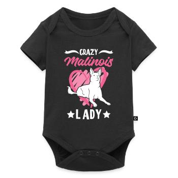 Crazy Malinois lady Mechelse Herder - Baby Premium short-sleeve bodysuit - black - Front