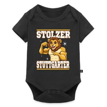 Stuttgart Löwe Pferd Stadt Schwabe - Baby Premium Kurzarmbody - Schwarz - Vorne
