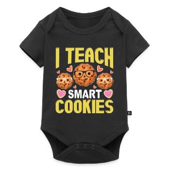 Funny teacher I teach smart cookies - Baby Premium short-sleeve bodysuit - black - Front