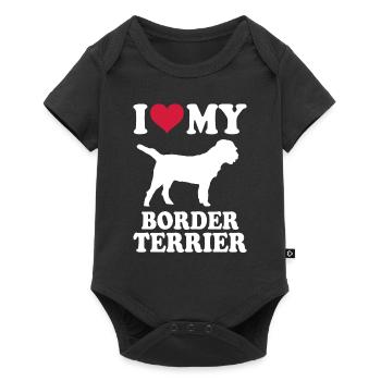 Border Terrier Cadeaux Chiens - Body à manches courtes Premium Bébé - noir - Devant