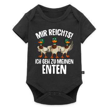 Ente Mir reichts ich geh zu meinen Enten - Baby Premium Kurzarmbody - Schwarz - Vorne