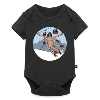 Alpin Sports d'hiver Ski Montagne Alpes Piste de - Body à manches courtes Premium Bébé - noir - Devant