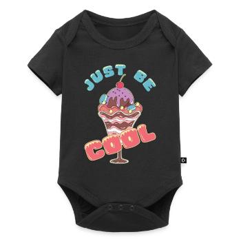 Eiscreme logo Sommer Softeis Geschenkidee - Baby Premium Kurzarmbody - Schwarz - Vorne