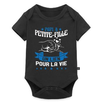Papi & Petite Fille Grand Père Papy Cadeau - Body à manches courtes Premium Bébé - noir - Devant