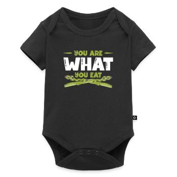 Vous êtes ce que vous mangez des asperges végétaliennes végétaliennes à base de plantes - Body à manches courtes Premium Bébé - noir - Devant