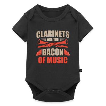 Les clarinettes sont le bacon du musicien - Body à manches courtes Premium Bébé - noir - Devant