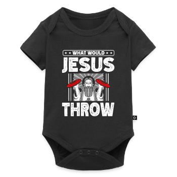What would Jesus Ultimate Frisbee Player throw? - Baby Premium short-sleeve bodysuit - black - Front