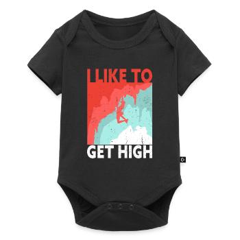 I want to be a high rock climber - Baby Premium short-sleeve bodysuit - black - Front