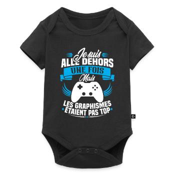 Humour cadeau console graphisme jeux vidéo - Body à manches courtes Premium Bébé - noir - Devant