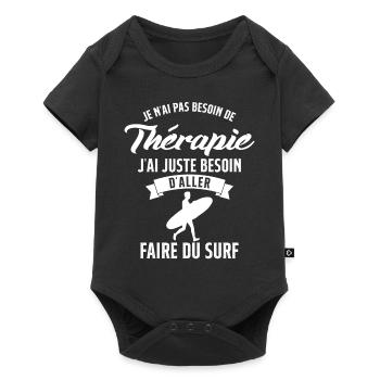Surf Femme Homme Surfeur Thérapie Surf cadeau - Body à manches courtes Premium Bébé - noir - Devant