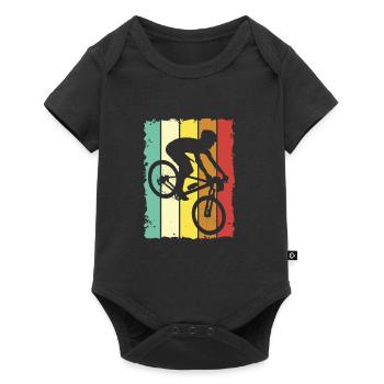 Vélo - vététiste rétro vintage - Body à manches courtes Premium Bébé - noir - Devant