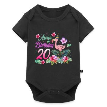 Aloha Birthday 20 Flamingo Bird 20th Birthday - Baby Premium short-sleeve bodysuit - black - Front