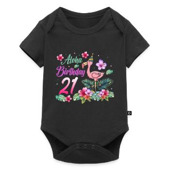 Aloha Birthday 21 Flamingo Bird 21st Birthday - Baby Premium short-sleeve bodysuit - black - Front