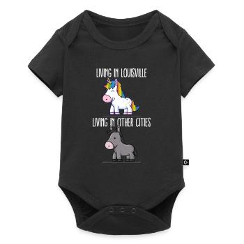 Leben in Louisville Pride Kentucky Einhorn Love - Baby Premium Kurzarmbody - Schwarz - Vorne