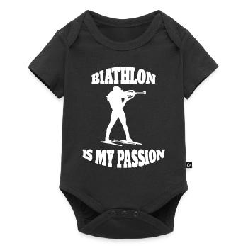 Biathlon Skier Winter Sports Biathlete Gift - Baby Premium short-sleeve bodysuit - black - Front