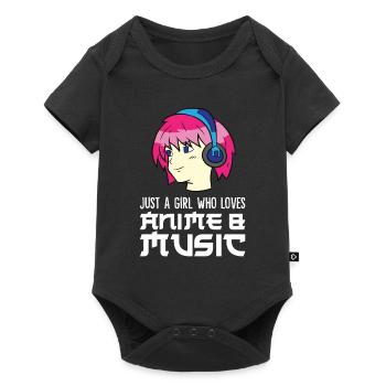 Just a Girl Who Loves Anime And Music - Baby Premium short-sleeve bodysuit - black - Front