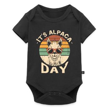 Es Ist Alpaka-tag - Baby Premium Kurzarmbody - Schwarz - Vorne