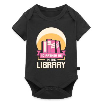 Je préférerais être dans la bibliothèque Livres - Body à manches courtes Premium Bébé - noir - Devant