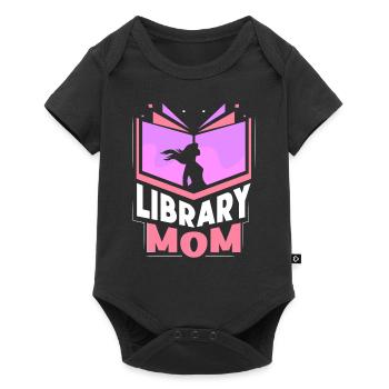 Bibliothèque Mama Bibliothécaire Livres amoureux - Body à manches courtes Premium Bébé - noir - Devant